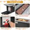 Black Outdoor Fire Pit Table 2-in-1 Coffee Table 50,000 BTU Marble Top Rattan